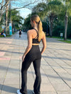 High Waist Petite (Extra Short) Flare Pants - Black