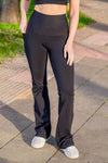 High Waist Petite (Extra Short) Flare Pants - Black