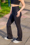 High Waist Petite (Extra Short) Flare Pants - Black