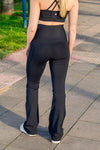 High Waist Petite (Extra Short) Flare Pants - Black