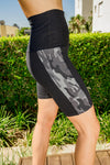 High Waist Paparazzi Long Shorts - Black/Camo