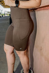 High Waist Motion Long Shorts - Mocha