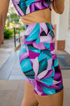 Mid Waist Mid Shorts - Waters Edge