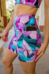 Mid Waist Mid Shorts - Waters Edge
