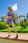 Mid Waist Mid Shorts - Waters Edge
