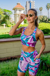 Mid Waist Long Shorts - Waters Edge