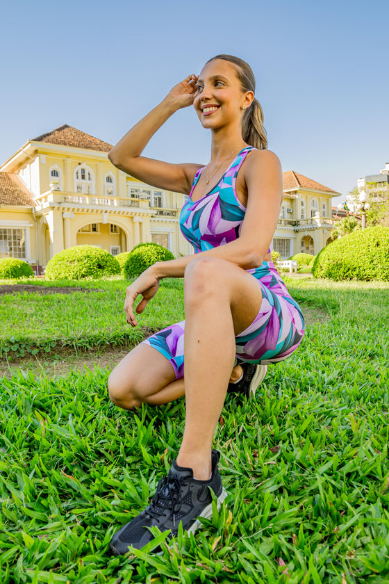 High Waist Long Shorts - Waters Edge