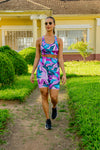 High Waist Long Shorts - Waters Edge