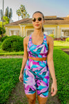 High Waist Long Shorts - Waters Edge