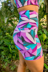 High Waist Mid Shorts - Waters Edge