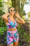 High Waist Mid Shorts - Waters Edge