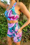 High Waist Mid Shorts - Waters Edge