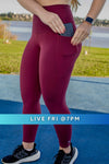 High Waist 7/8 - Bordeaux