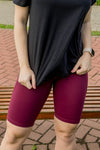 High Waist Long Shorts - Bordeaux