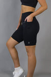 High Waist Long Shorts - Black - RunFaster