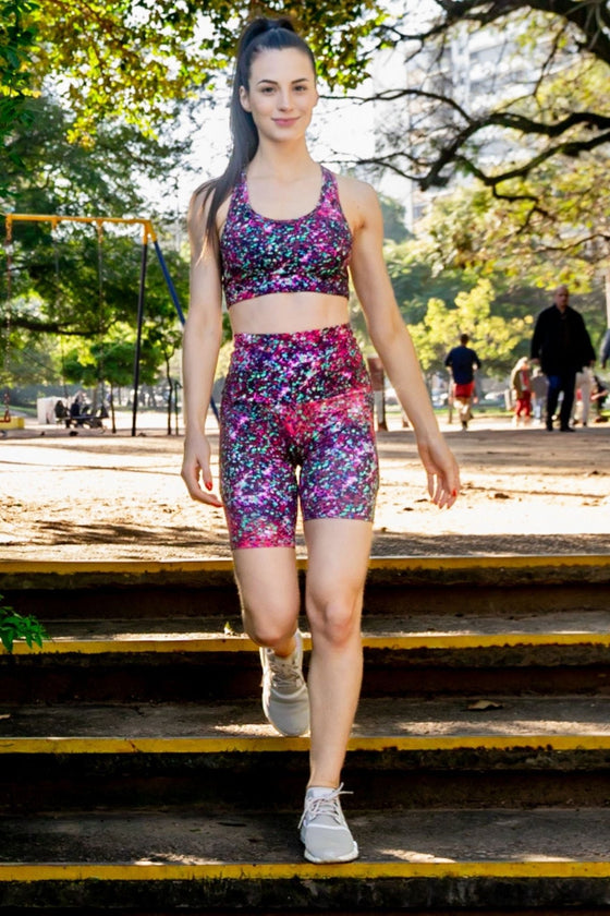 High Waist Long Shorts - Starry Nights - RunFaster