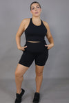 High Waist Mid Shorts - Black - RunFaster