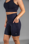 High Waist Mid Shorts - Black - RunFaster