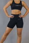 High Waist Mid Shorts - Black - RunFaster