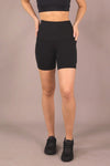 High Waist Mid Shorts - Black - RunFaster