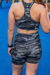 High Waist Mid Shorts - Camo - RunFaster