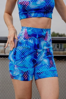  High Waist Mid Shorts - Skyscraper - RunFaster