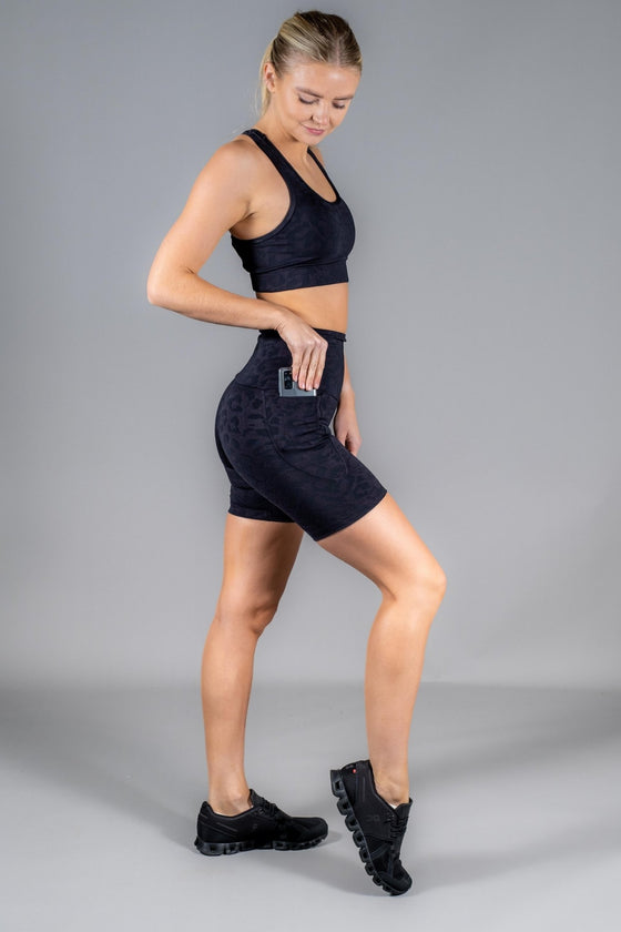 High Waist Mid Shorts - Unleashed 2.0 Black - RunFaster
