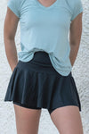 High Waist Saskia Skort - Black - RunFaster