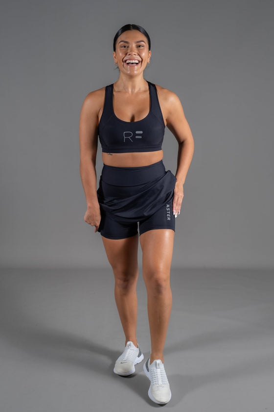 High Waist Saskia Skort - Black - RunFaster