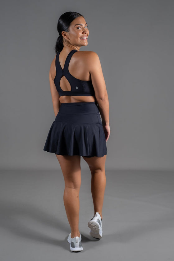 High Waist Saskia Skort - Black - RunFaster