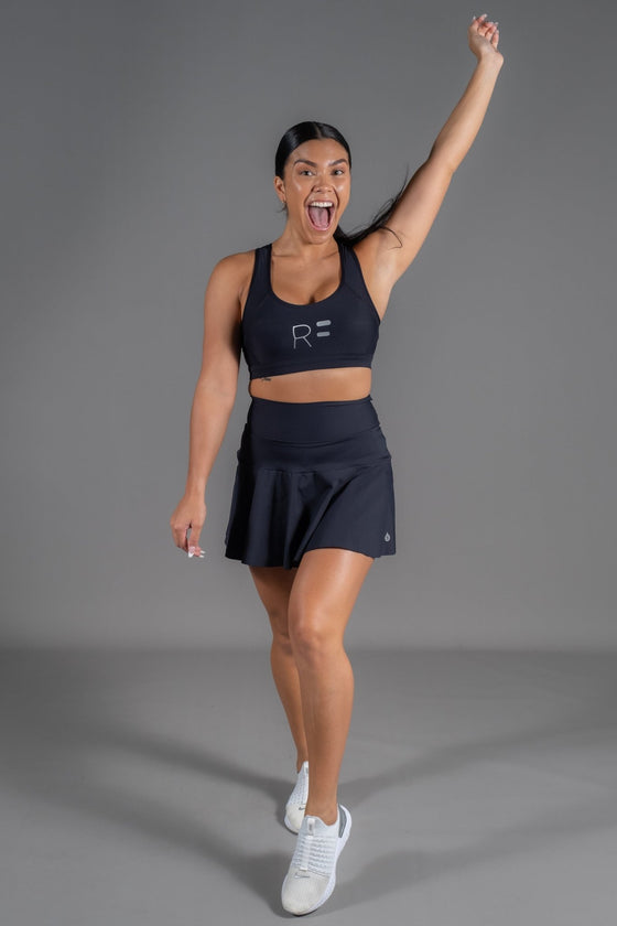 High Waist Saskia Skort - Black - RunFaster