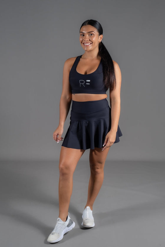 High Waist Saskia Skort - Black - RunFaster