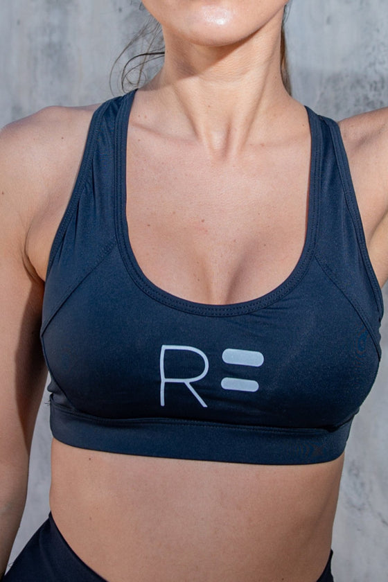 Keyhole Sports Bra - Black - RunFaster