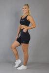 Mid Waist Mid Shorts - Black - RunFaster