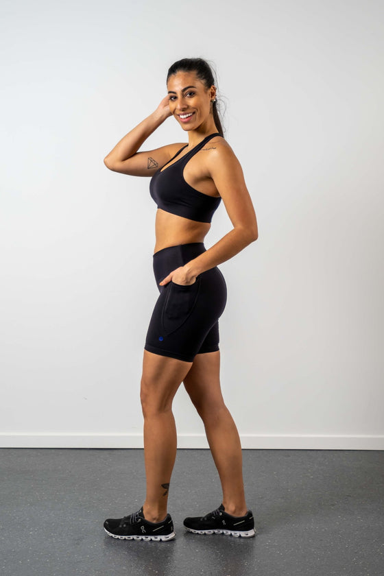 Mid Waist Mid Shorts - Black - RunFaster