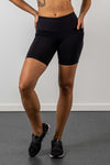 Mid Waist Mid Shorts - Black - RunFaster