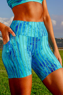  Mid Waist Mid Shorts - Cool Water - RunFaster