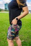 High Waist Long Shorts - Obsidian