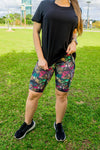 High Waist Long Shorts - Obsidian
