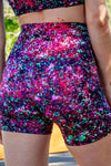 Seconds - High Waist Mid Shorts - Starry Nights - RunFaster