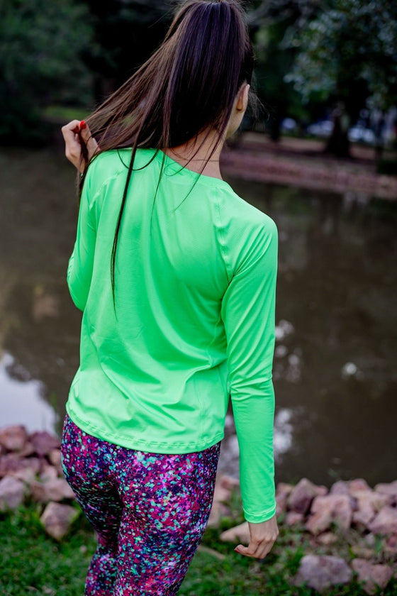 Sprinter Long Sleeve - Fluro Green - RunFaster