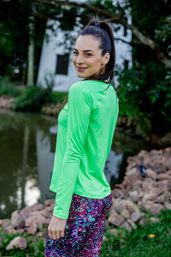 Sprinter Long Sleeve - Fluro Green - RunFaster